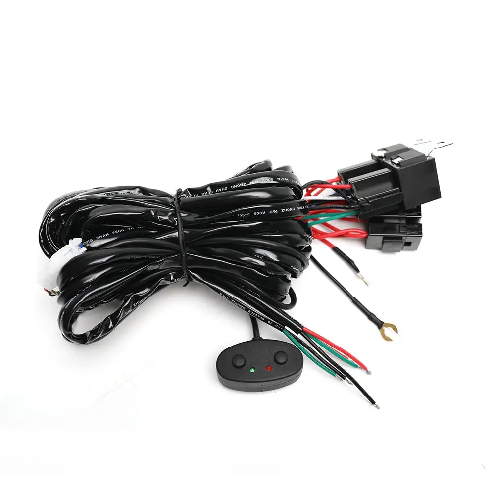 18Awg Truck Jeep Atv Utv Wire Harness For Dual Beam Light Pods-Oval Switch 1