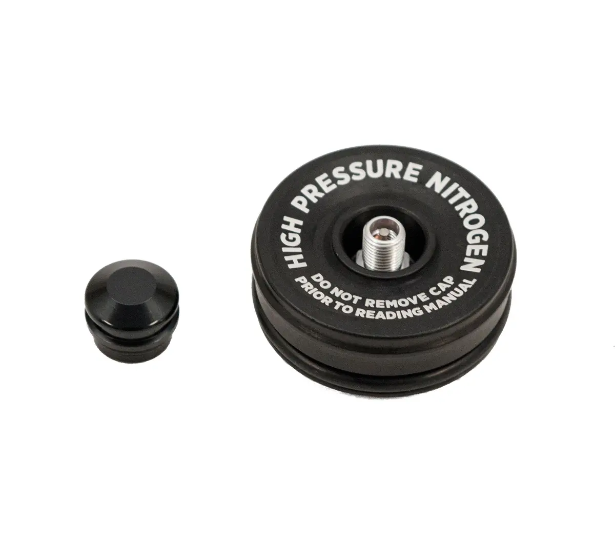 Fox Black Reservoir Cap W/ Tamper Resistant Cap, 5/16-32 Schrader Valve 1