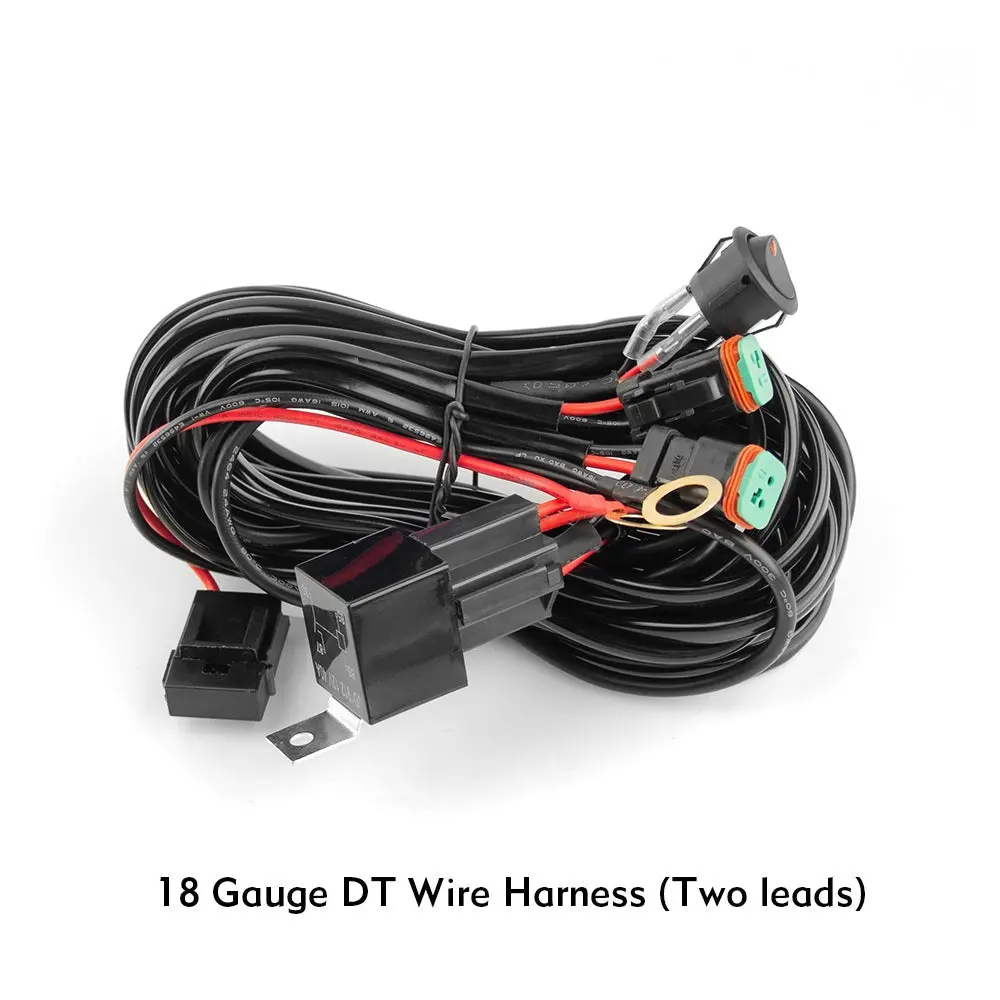18Awg 2-Pin Dt Connector Truck Jeep Atv Utv Wire Harness For Driving Lights -2 Leads 1
