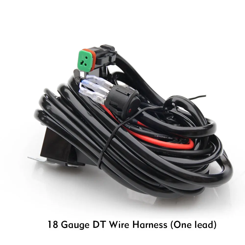 18Awg 2-Pin Dt Connector Truck Jeep Atv Utv Wire Harness For Light Bar-1 Lead 1