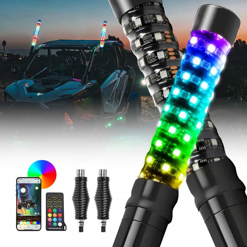 1Ft Rgbw Whip Lights 1.5" Diameter With Spring Mounts 1