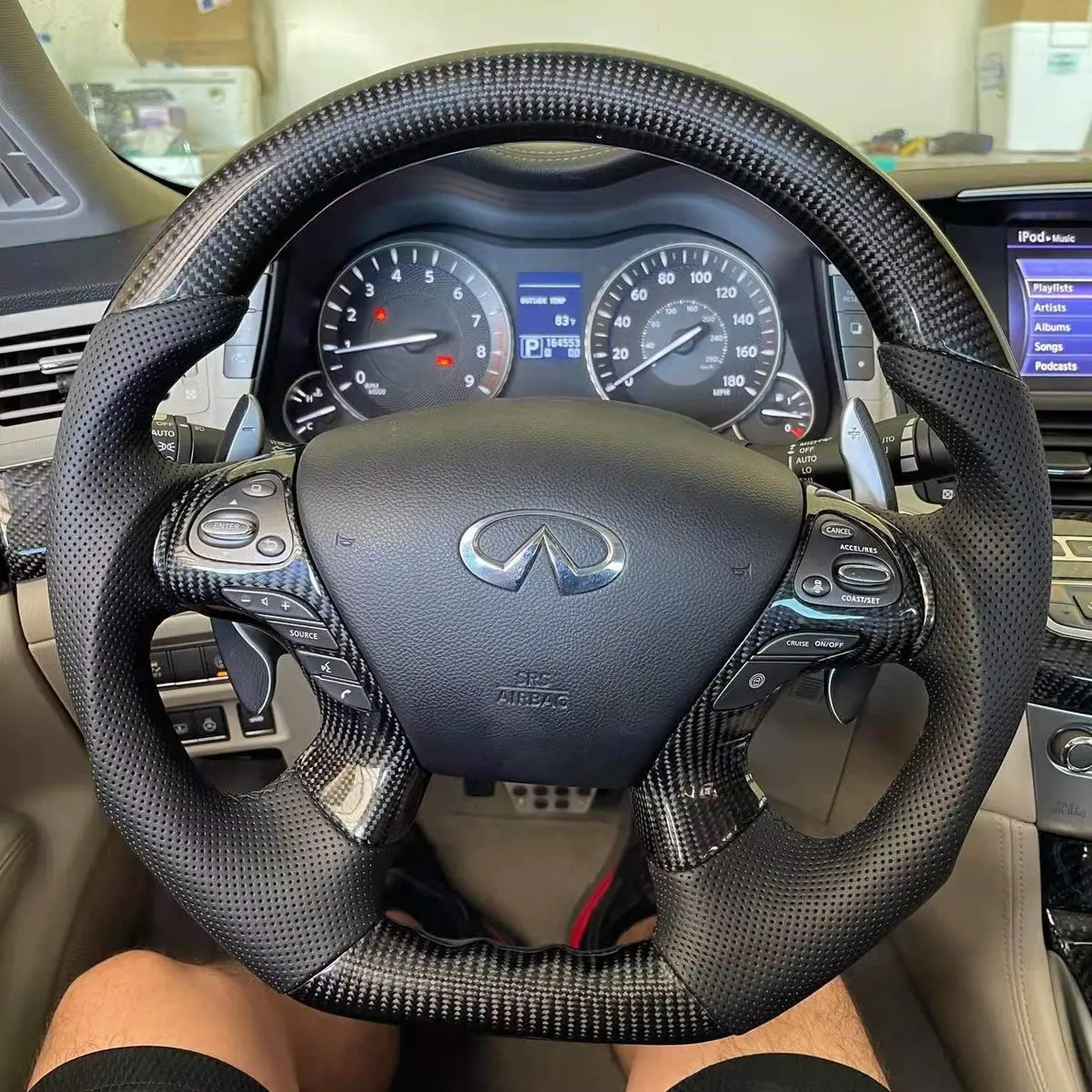 Ttd Craft Infiniti 2013-2020 Qx60 / 2013-2022 Q70 Q70l / 2011-2019 M25 M35 M37 M56 Carbon Fiber Steering Wheel 1