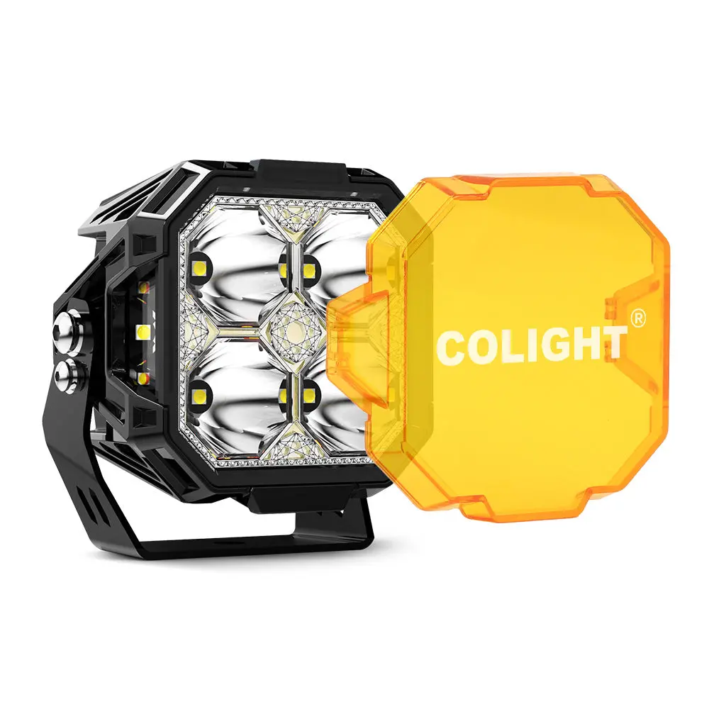 Protective Cover For 3Inch Diamond Series Ditch Light Yellow/Black(Set/2Pc) 1
