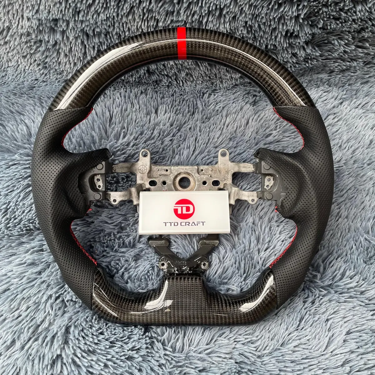 Honda Civic 2012-2015 Real Carbon Fiber Steering Wheel Custom Design | Ttd Craft 1