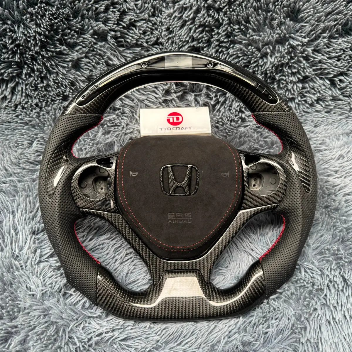 Real Carbon Fiber Steering Wheel Honda Civic 2012-2015 | Ttd Craft 1