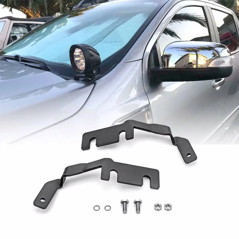 2019-2022 Ford Ranger Hood Ditch Light Mounting Brackets 1