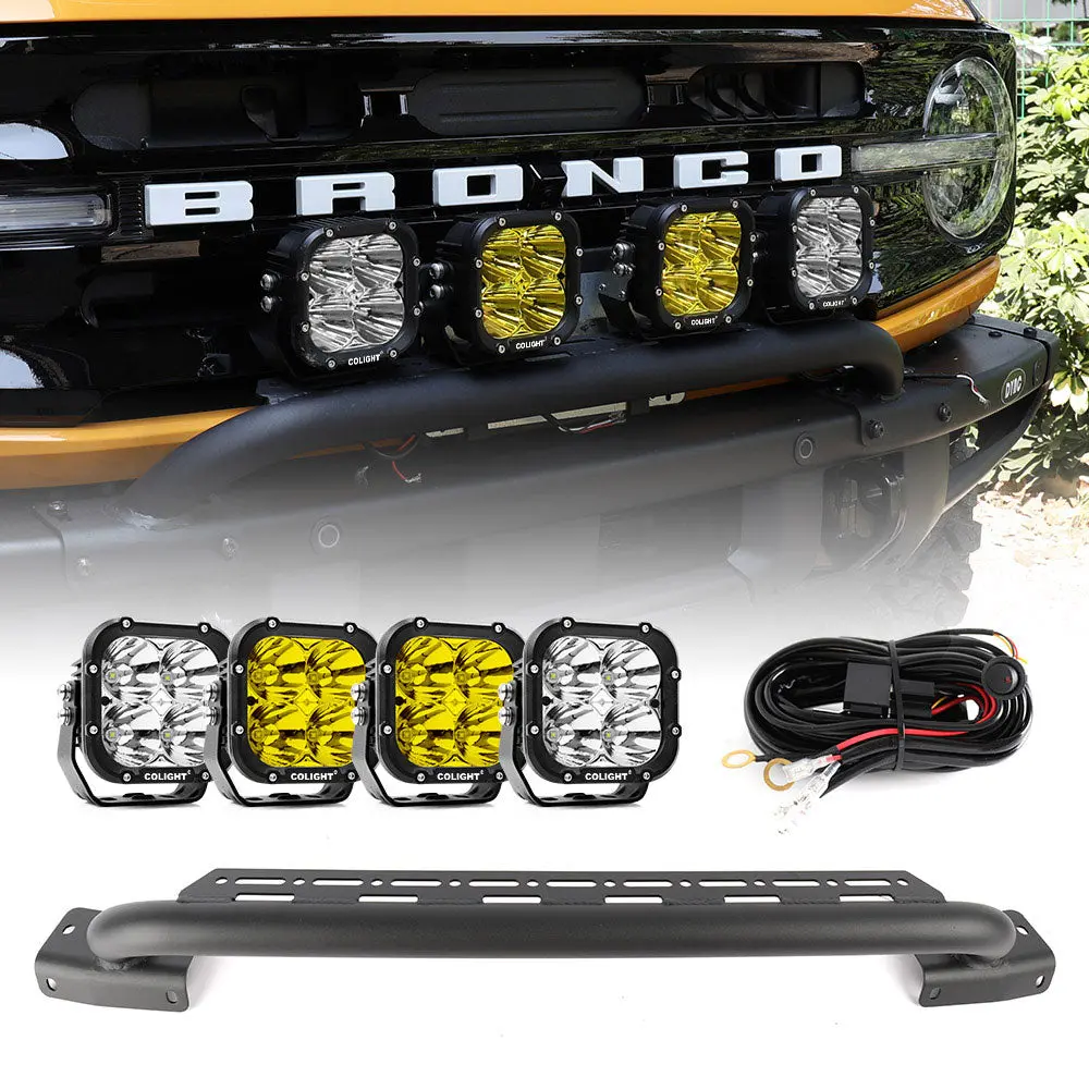2021-2024 Ford Bronco Front Bumper Led Light Kit, (4Pcs)4Inch Cube4 Series Lights 1