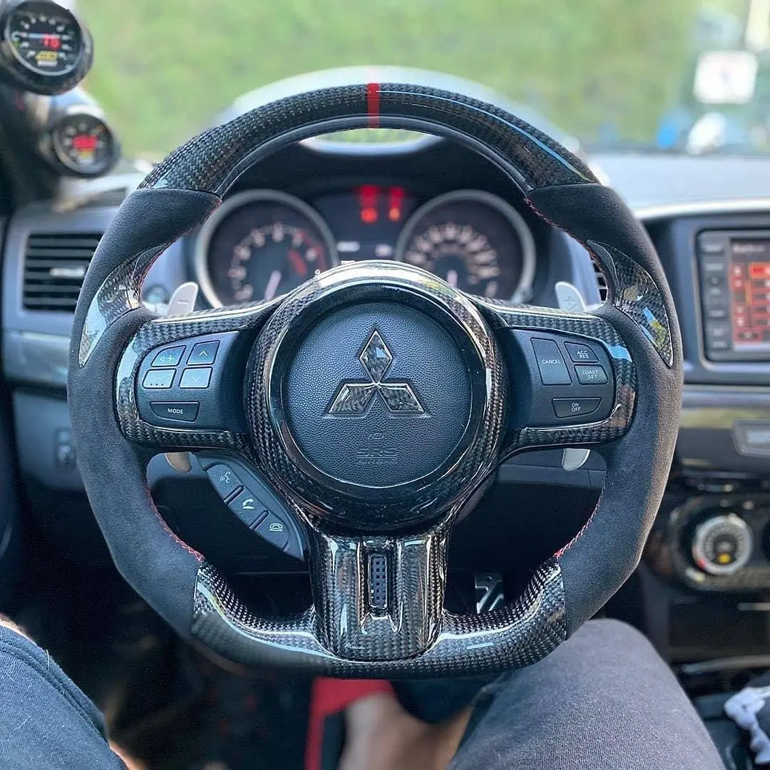 Ttd Craft Mitsubishi Evolution 2008-2015 Evo X/Lancer Carbon Fiber Steering Wheel 1