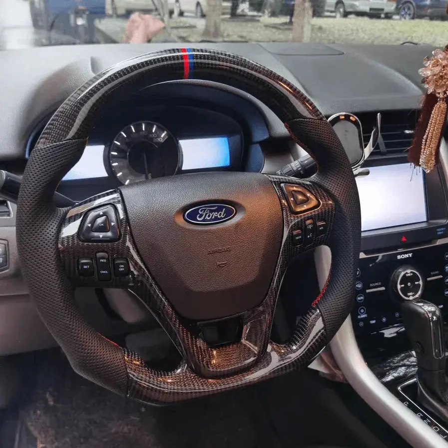 Ttd Craft Ford 2013-2019 Ford Taurus / 2011-2014 Edge / 2011-2015 Explorer / 2011-2020 Flex Carbon Fiber Steering Wheel 1