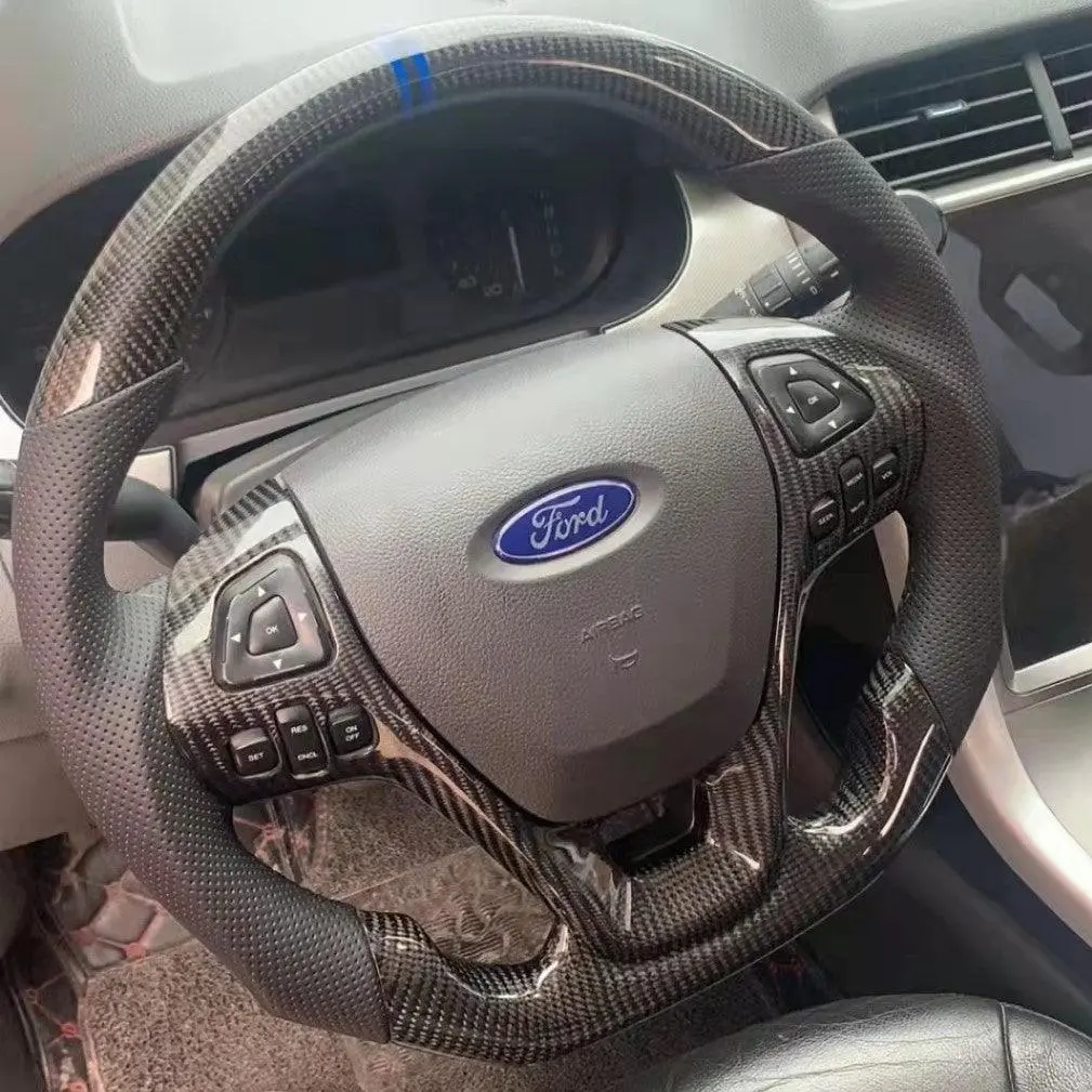 Ttd Craft Ford 2013-2019 Ford Taurus / 2011-2014 Edge / 2011-2015 Explorer / 2011-2020 Flex Carbon Fiber Steering Wheel 1