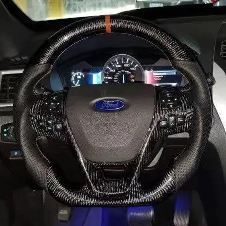 Ttd Craft Ford 2013-2019 Taurus / 2011-2014 Edge / 2011-2015 Explorer / 2011-2020 Flex Carbon Fiber Steering Wheel 1