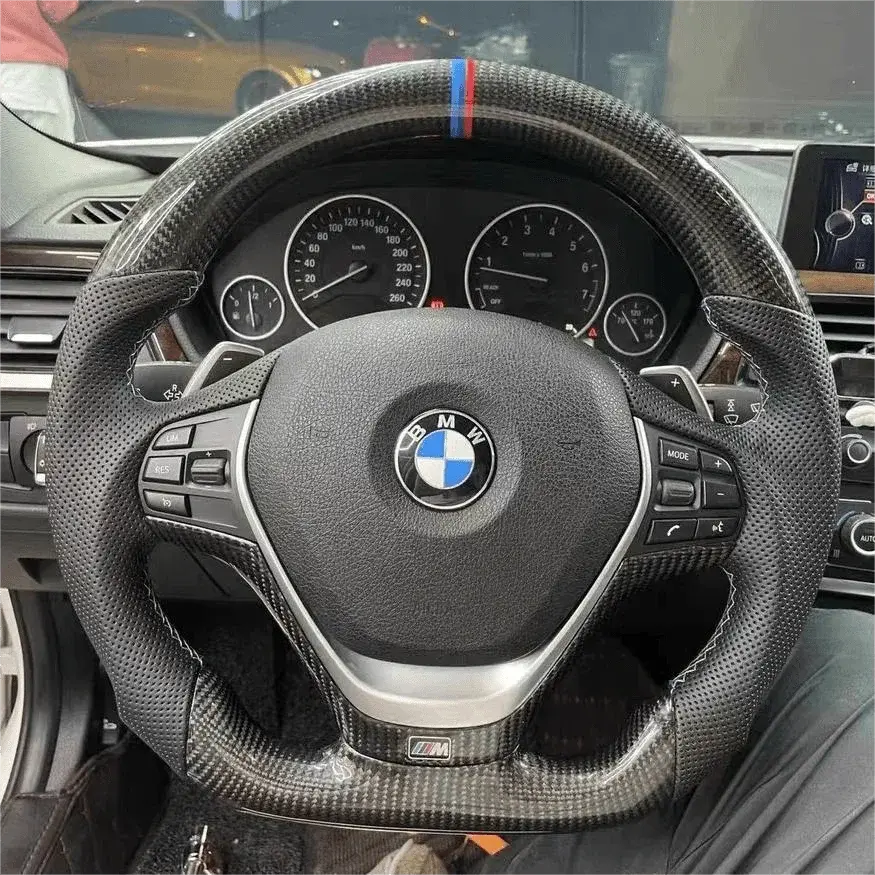 TTD Craft BMW F-Series (F20–F36) Carbon Fiber Steering Wheel Featuring Integrated Paddle Shifters