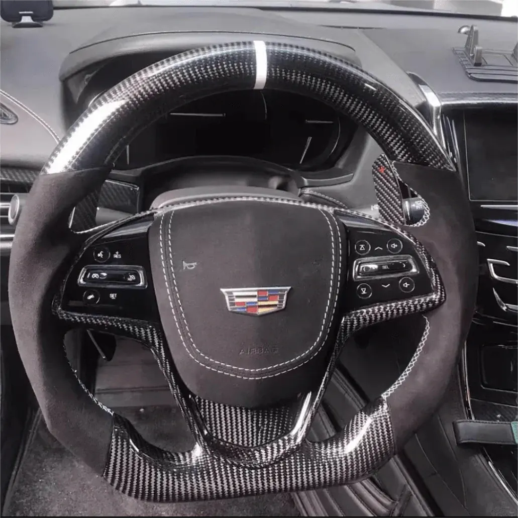 Ttd Craft Cadillac 2015-2019 Cts Cts-V / 2013-2019 Ats Ats-V /2014-2016 Elr Carbon Fiber Steering Wheel 1