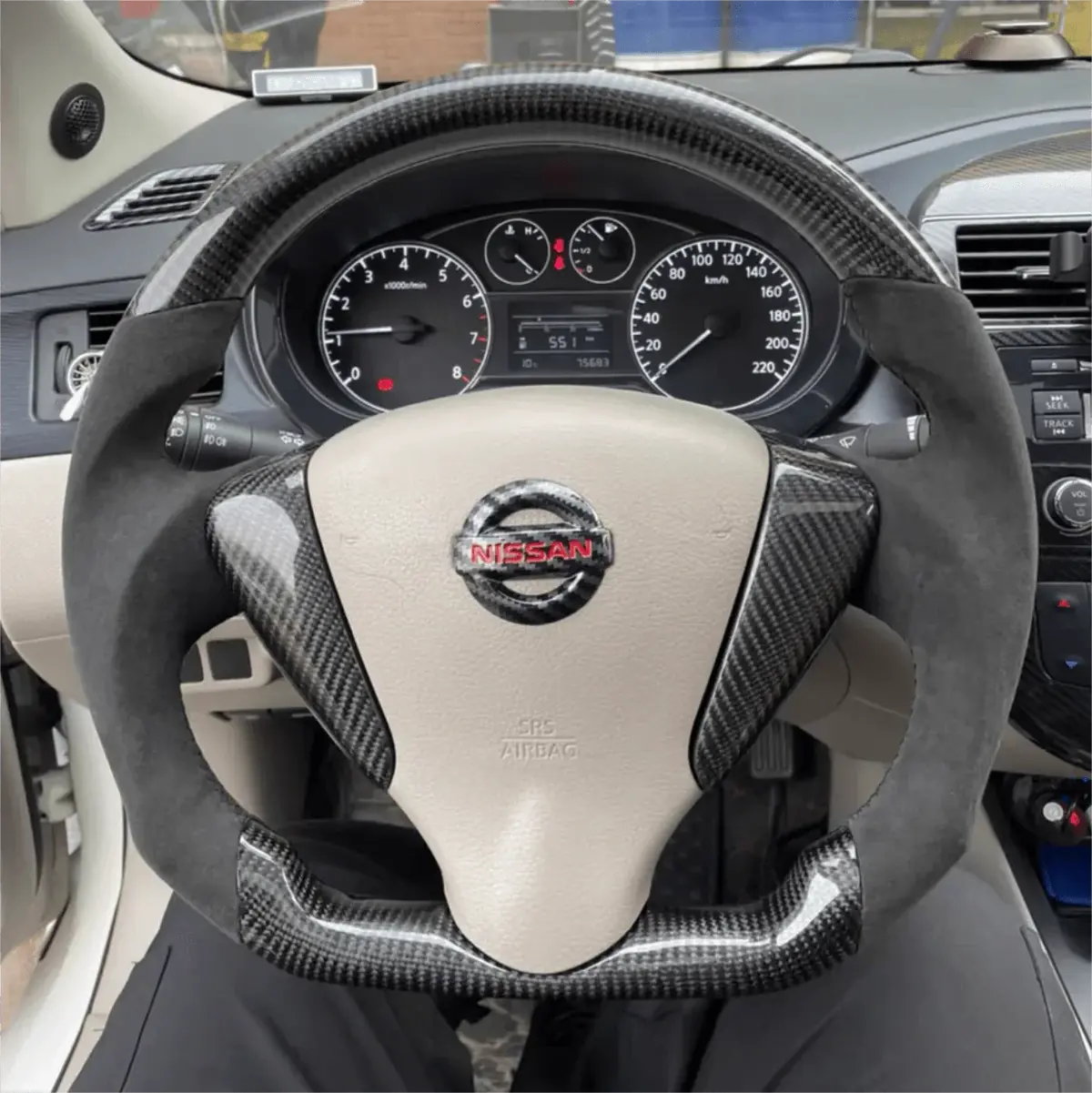 Ttd Craft  Nissan 2015-2019 Versa Sentra / 2018-2021 Nv200 Carbon Fiber Steering Wheel 1