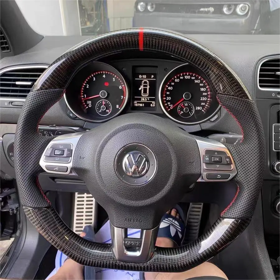 Ttd Craft Vw 2011-2014 Mk6 Gti /R Jetta Carbon Fiber Steering Wheel 1