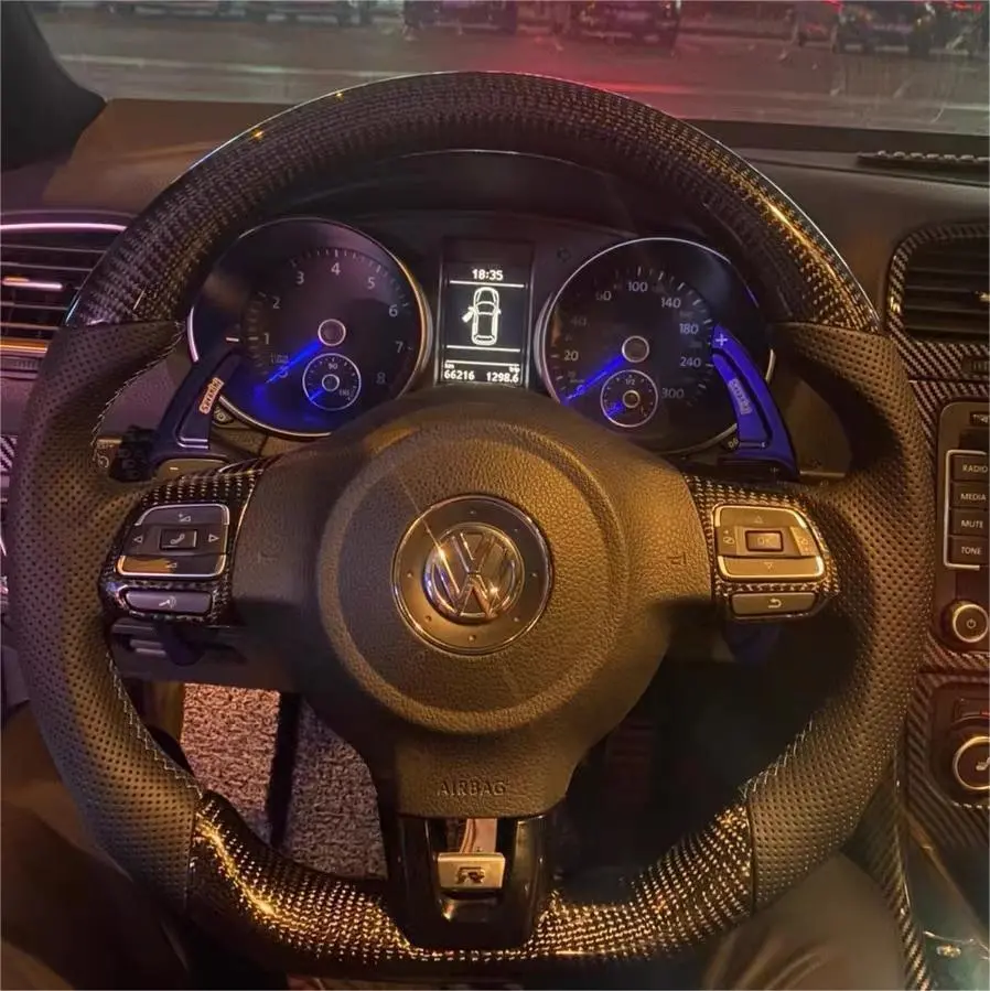 Ttd Craft Vw 2011-2014 Mk6 Gti /R Jetta Carbon Fiber Steering Wheel 1