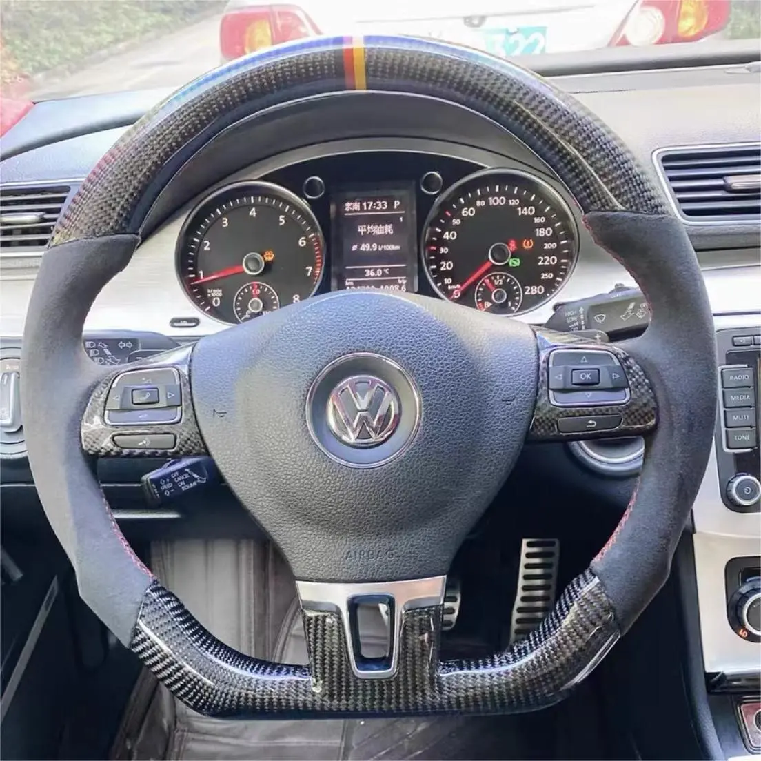 Ttd Craft Vw 2009-2017 Cc Sedan Carbon Fiber Steering Wheel 1