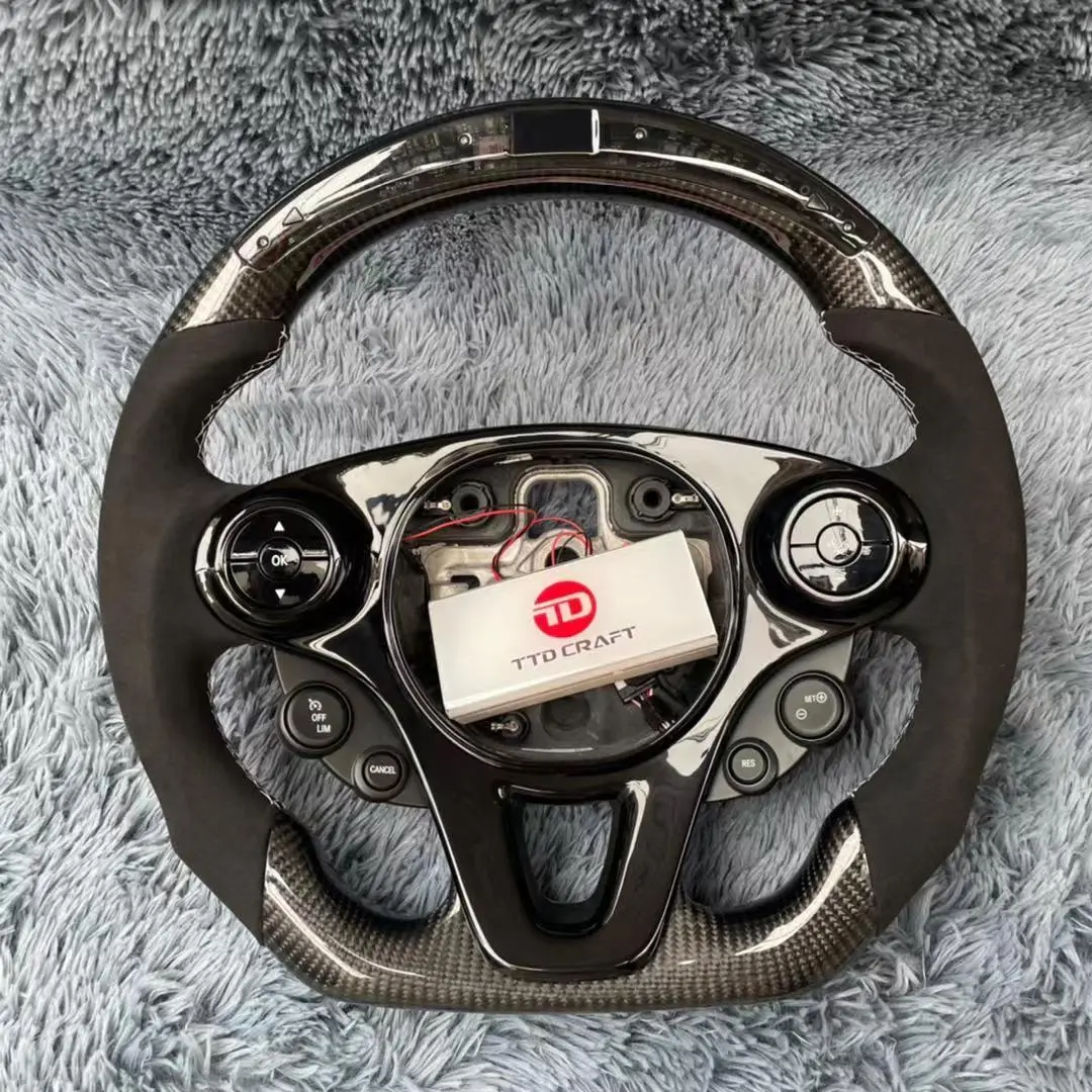 Ttd Craft Smart Fortwo 453 Carbon Fiber Steering Wheel With Paddle Shifter With Led 1