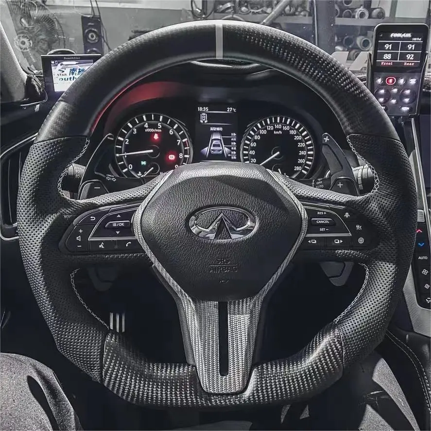 Ttd Craft For Infiniti 2017-2024 Q60 Carbon Fiber Steering Wheel 1