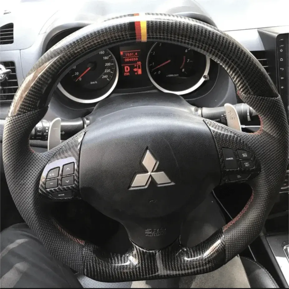 Ttd Craft Mitsubishi 2007-2013 Outlander / 2008-2017 Lancer Carbon Fiber Steering Wheel 1