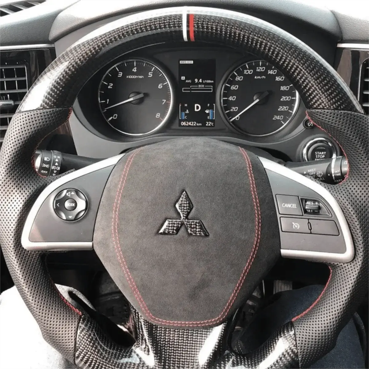 Ttd Craft Mitsubishi 2014-2021 Outlander Mirage / Eclipse Carbon Fiber Steering Wheel 1