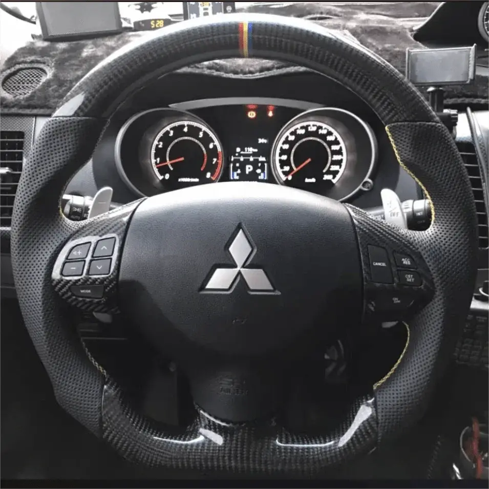 Ttd Craft Mitsubishi 2007-2013 Outlander / 2008-2017 Lancer Carbon Fiber Steering Wheel 1