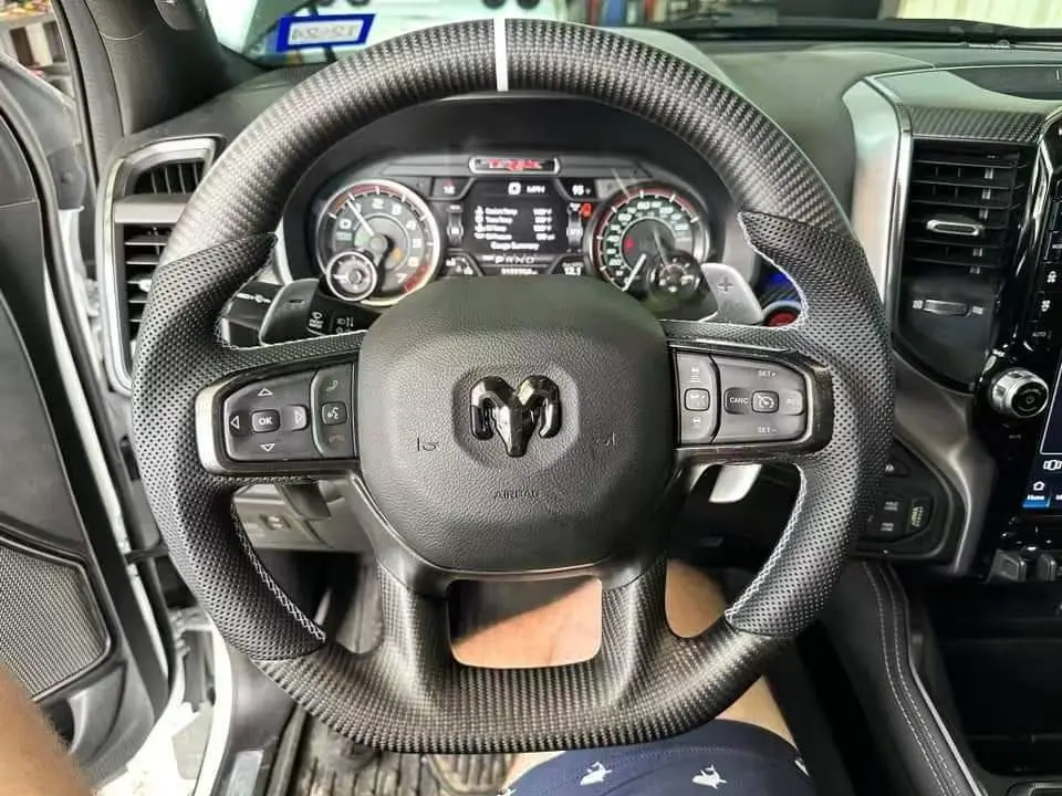 Ttd Craft Dodge 2019-2023 Ram 1500 2500 3500 Carbon Fiber Steering Wheel 1