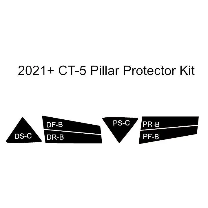 2020-2024 Cadillac Ct-5 | 6 Piece (B And C Pillars) | Gloss Black Ppf | Pillar Protector Kit 1