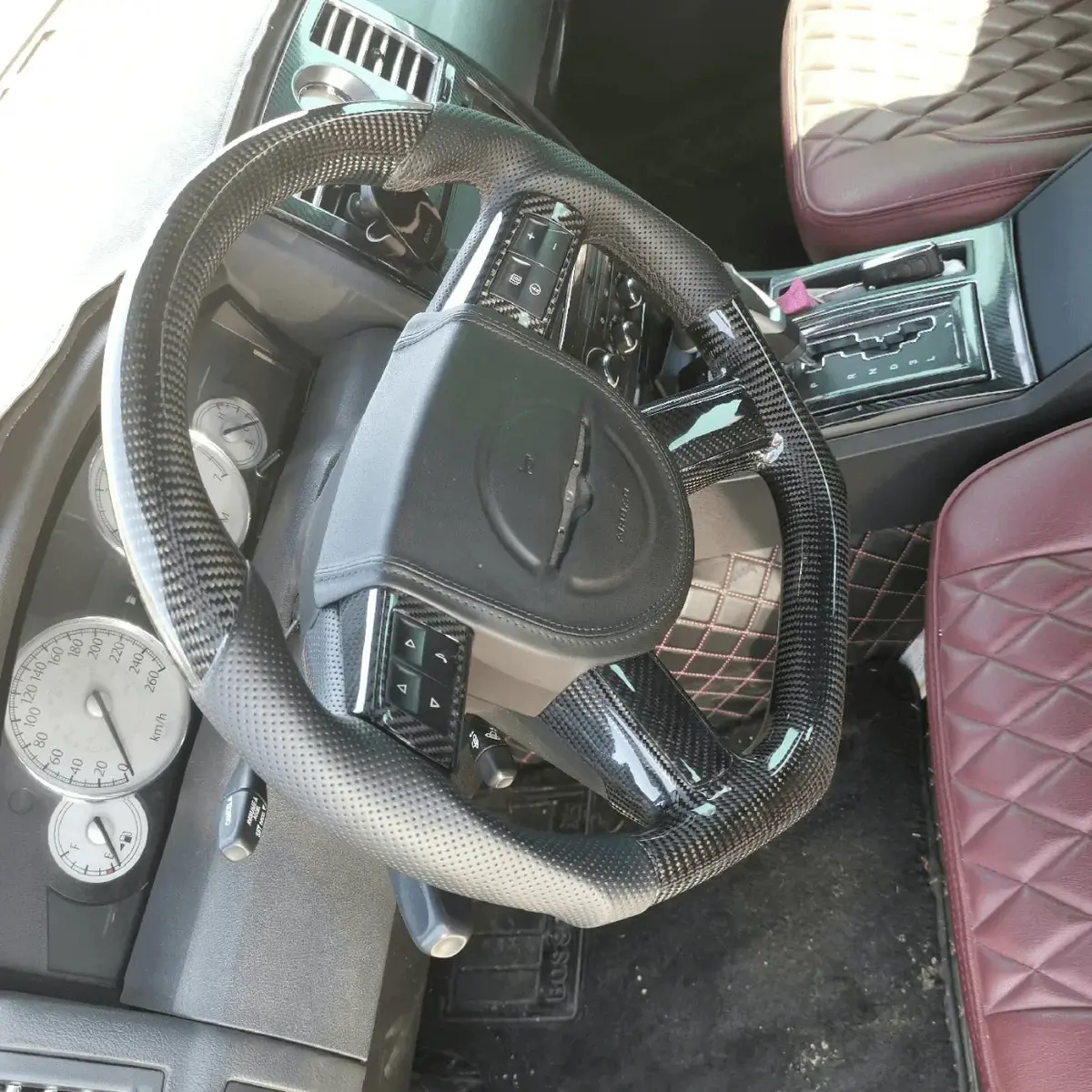 Ttd Craft Dodge 2005-2010 Chrysler 300 C Srt Charger Challenger Carbon Fiber Steering Wheel 1