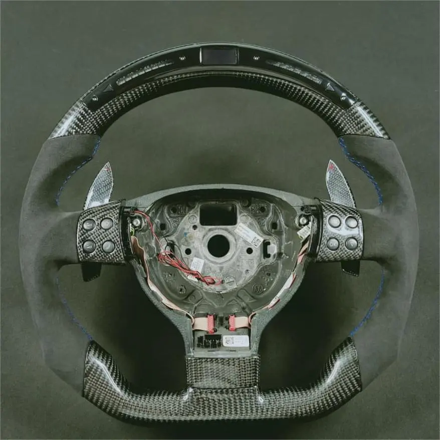 Ttd Craft Vw 2006-2009 Gli Carbon Fiber Steering Wheel With Led 1