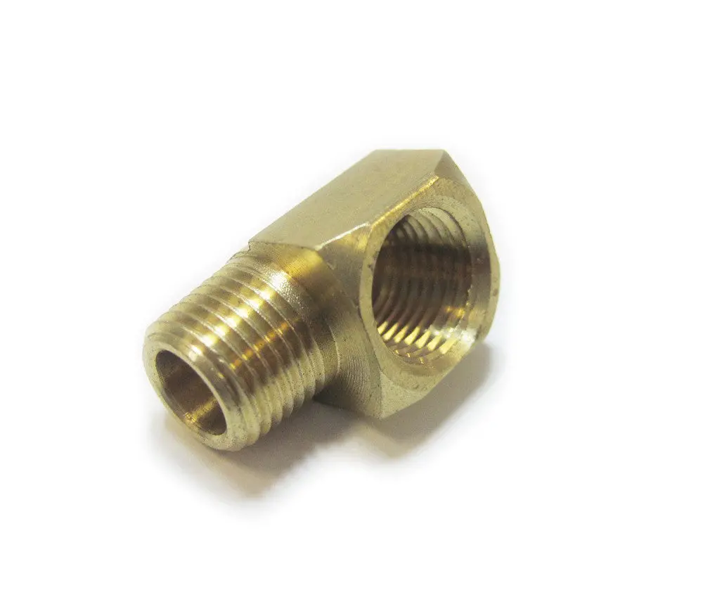 1/8" Npt 90 Deg Fitting, Short, Brass 1