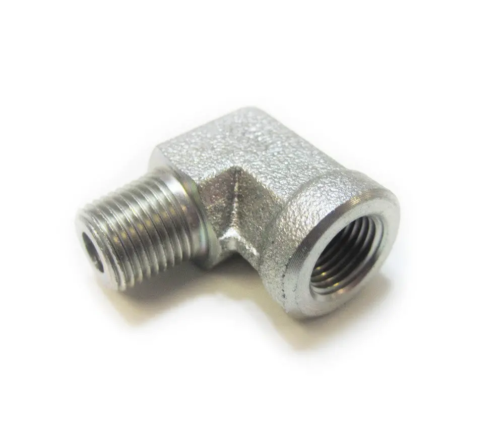 1/8" Npt 90 Deg Fitting, Medium, Steel 1