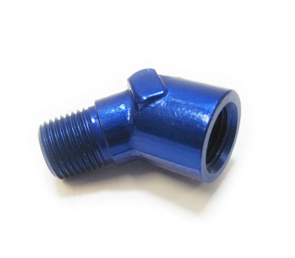 1/8" Npt 45 Deg Fitting, Aluminum 1