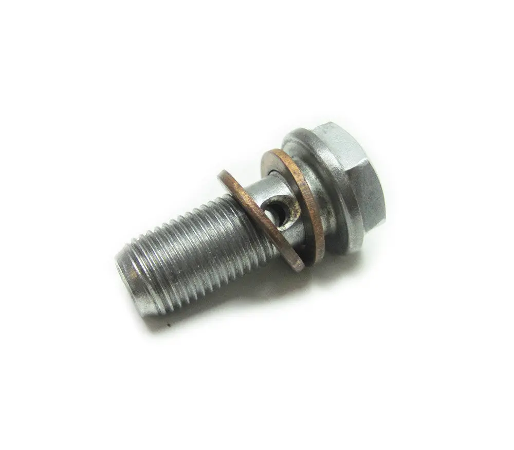 M10 X 1.0 Steel Banjo Bolt With Copper Crush Washers 1