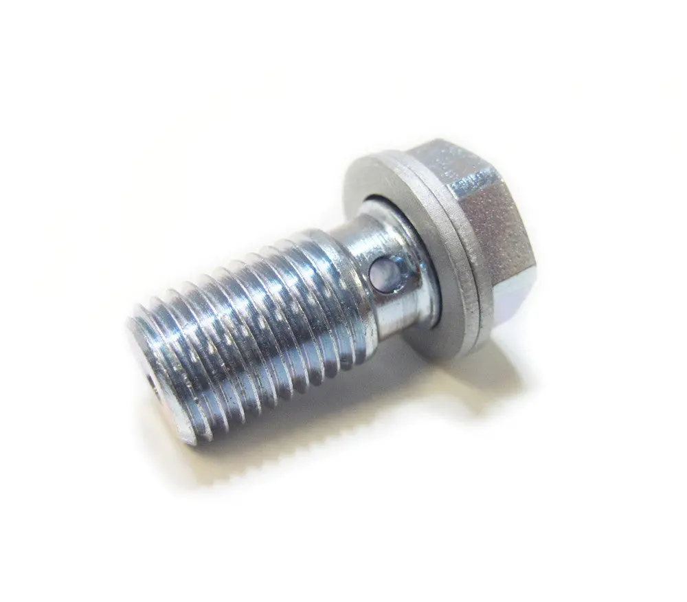 7/16-20 Steel Banjo Bolt With Aluminum Crush Washers 1