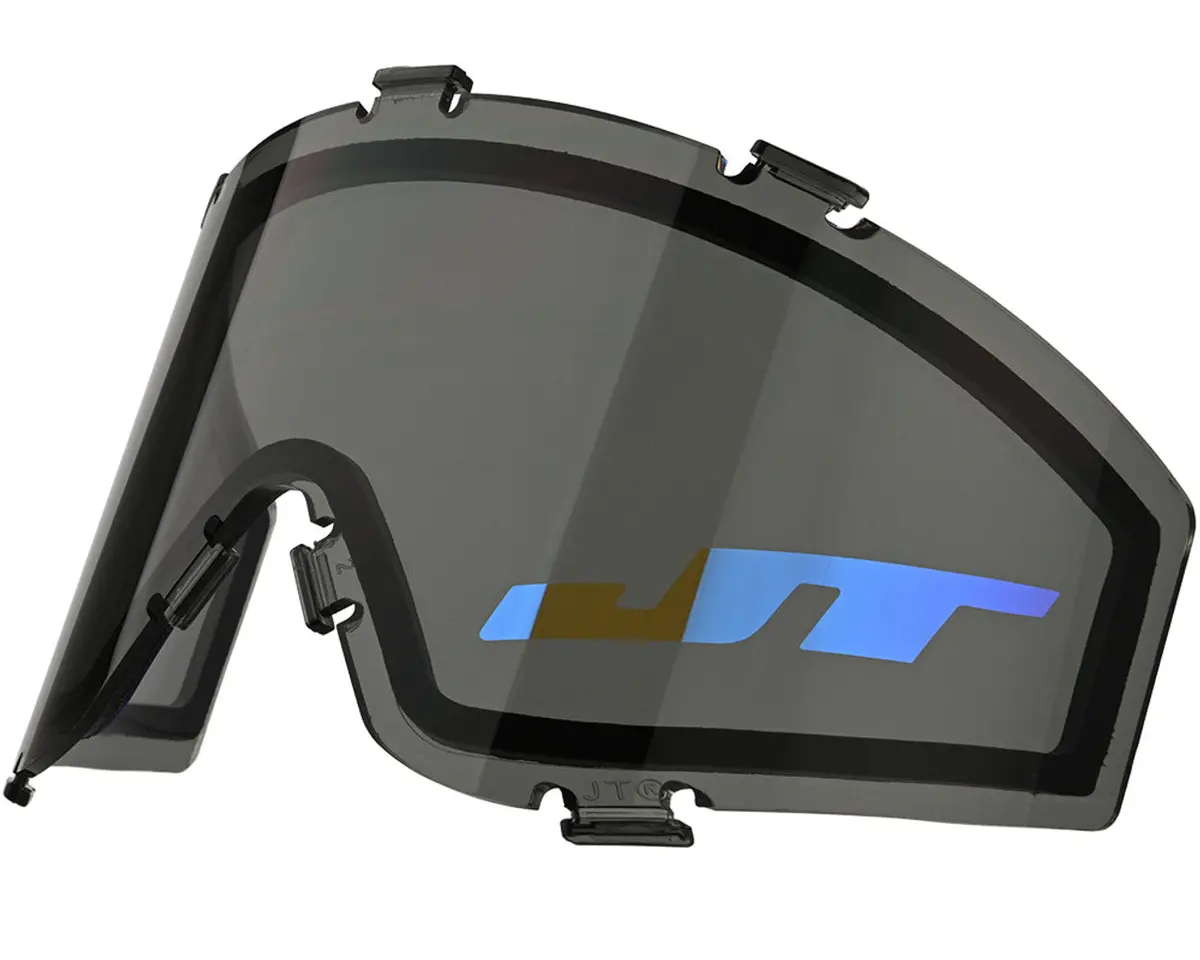 Jt™ Spectra Dual-Pane Thermal Replacement Lens - Smoke W/ Blue Mirror Logo 1