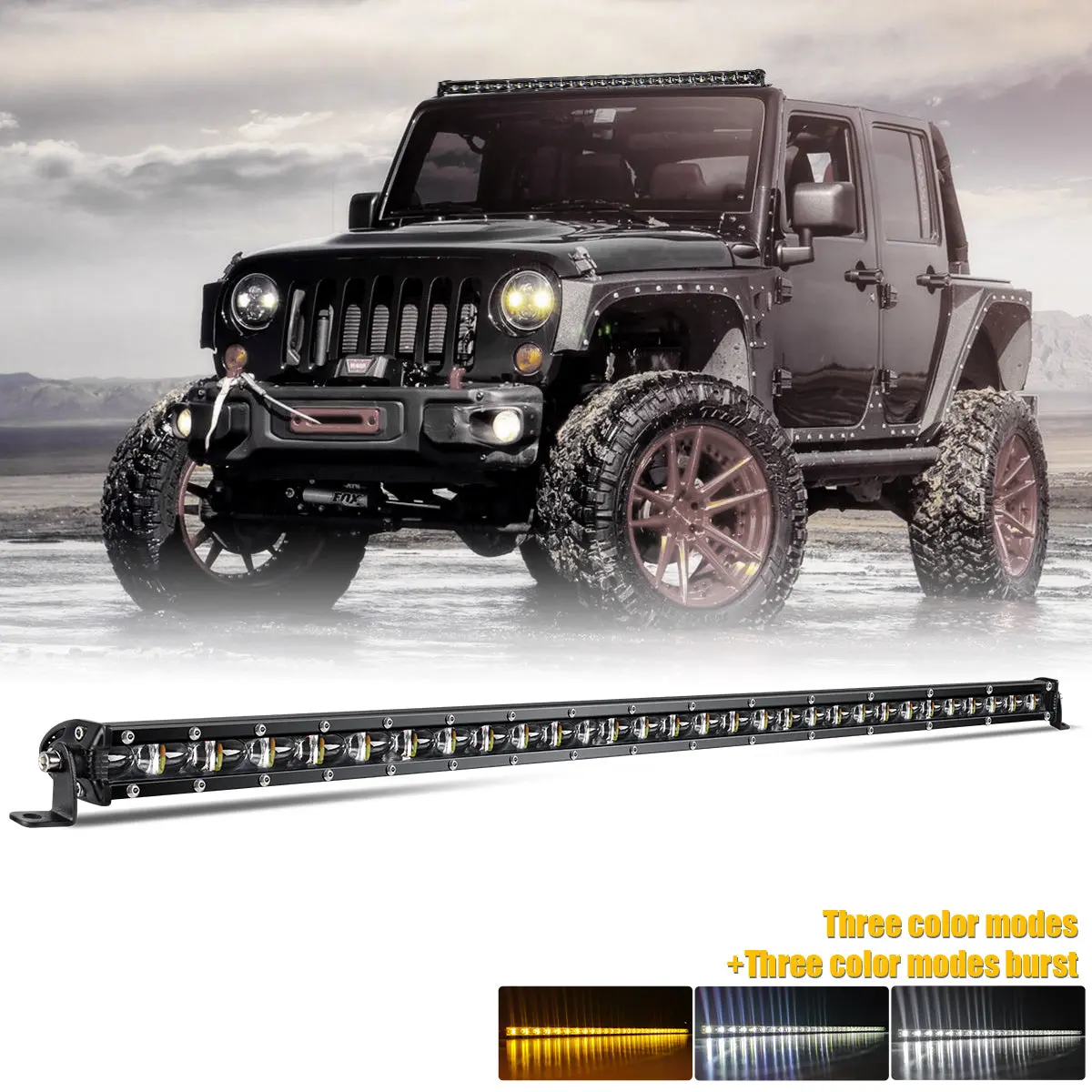 7Inch-50Inch Z10 Series White & Yellow Strobe Slim Light Bar 1