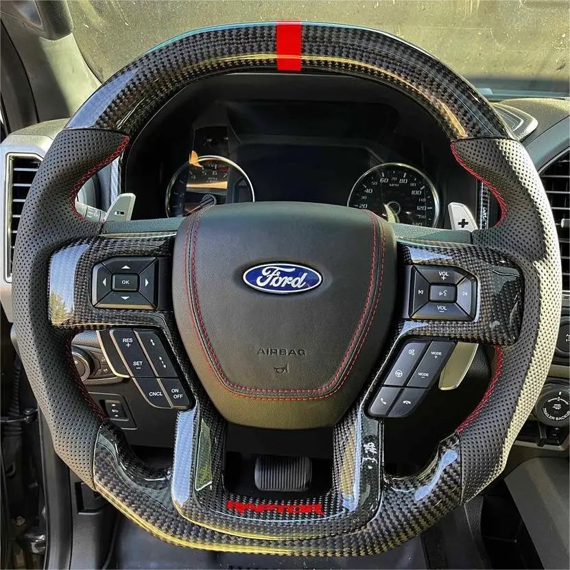 Ttd Craft Ford 2015-2020 F150 Raptor / 2017-2022 F250/ 2017-2022 F350 Carbon Fiber Steering Wheel 1