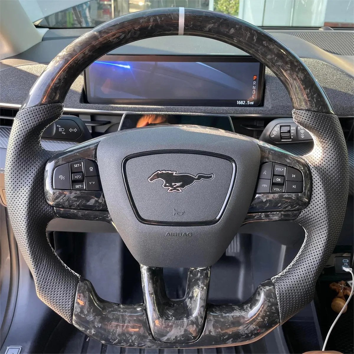 Ttd Craft Ford 2023-2025 Mustang Mach-E Carbon Fiber Steering Wheel 1