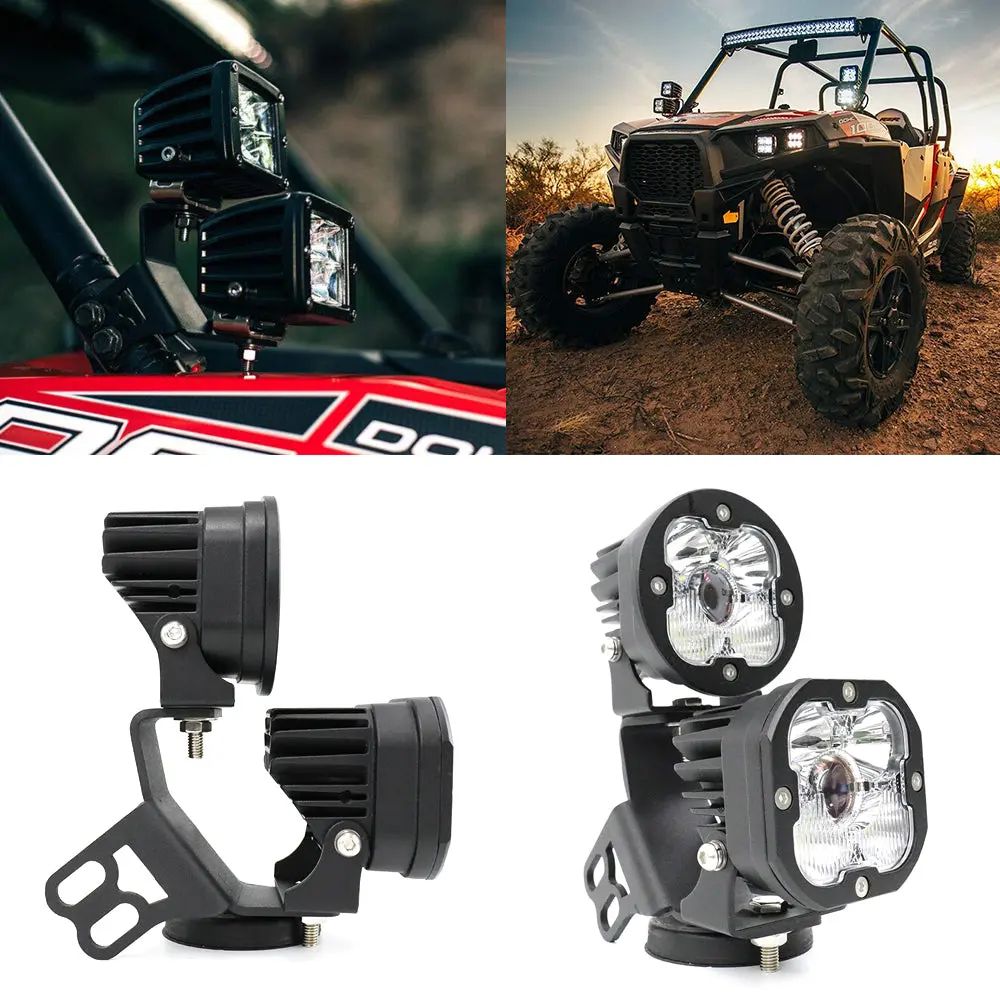 2014-2021 Polaris Rzr Xp1000 Double Lights A-Pillar Mounting Brackets 2
