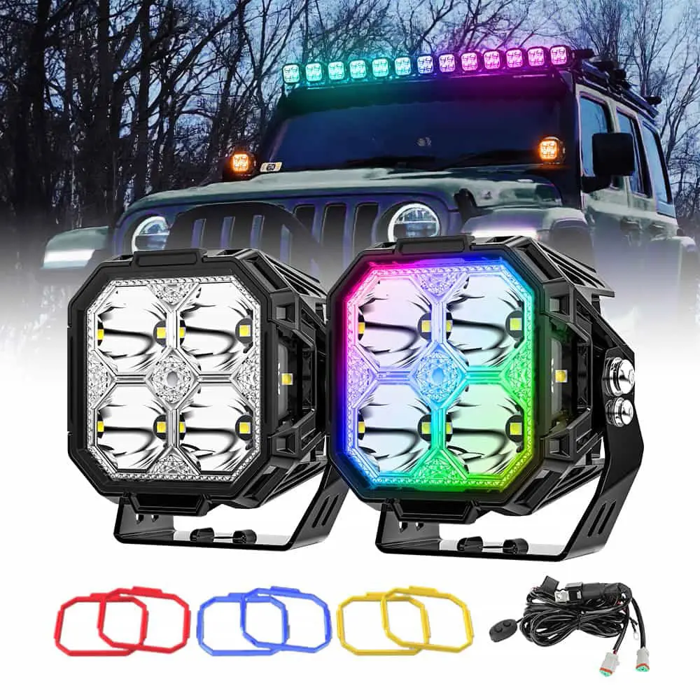 Colight 3Inch Diamond Series Side Shooter Ditch Lights With Rgb Backlight(Set/2Pcs) 1