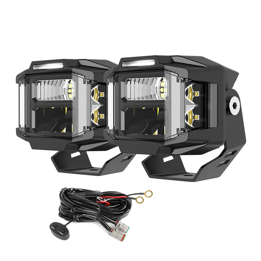 3Inch V5 Series White Beam Side Shooter Led Light Pods With White Drl(Set/2Pcs) 1