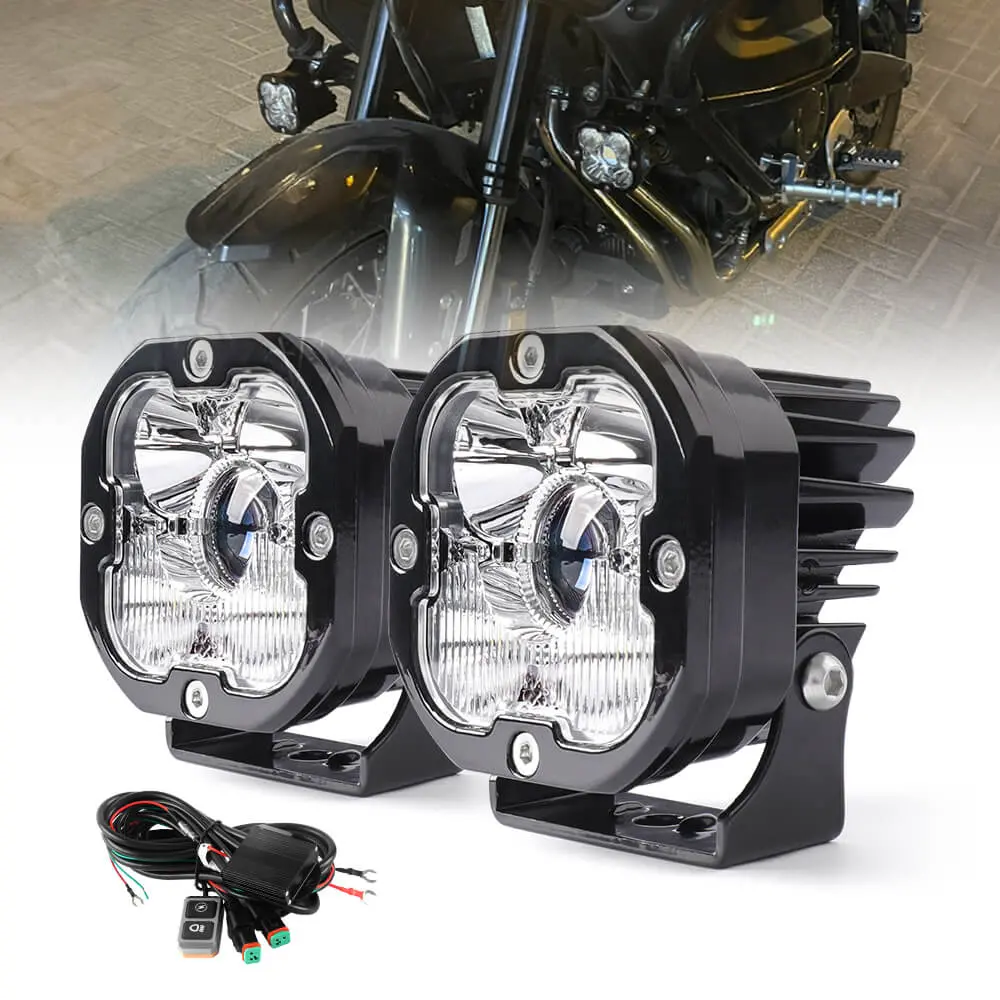 3Inch La5 Series Motorcycle Auxiliary Fog Lights-White Beam(Set/2Pc) 1