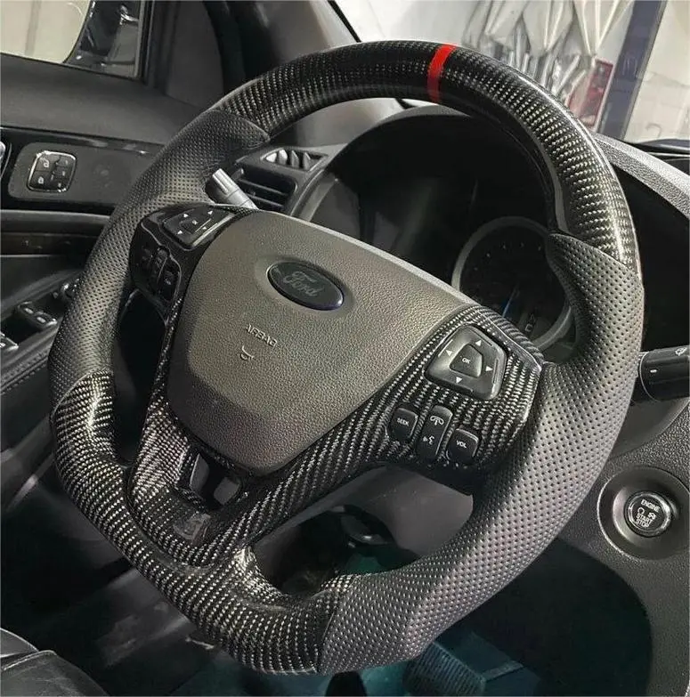 Ttd Craft Ford 2013-2019 Ford Taurus / 2011-2014 Edge / 2011-2015 Explorer / 2011-2020 Flex Carbon Fiber Steering Wheel 1