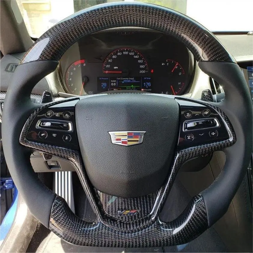 Ttd Craft Cadillac 2015-2019 Cts Cts-V / 2013-2019 Ats Ats-V /2014-2016 Elr Carbon Fiber Steering Wheel 1