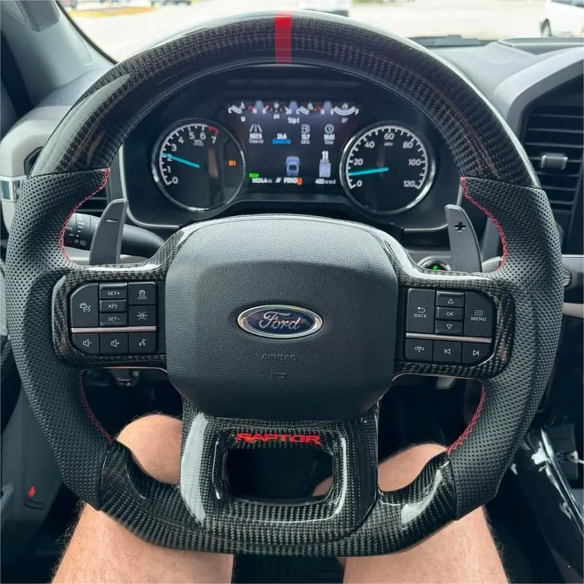 Ttd Craft Ford 2021-2026 F150 / Raptor Carbon Fiber Steering Wheel 1