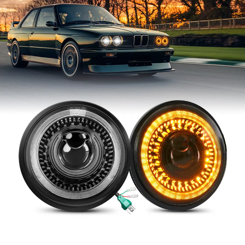 Co Light 5.75Inch M8x Series Round Led Headlight With Amber Halo 1