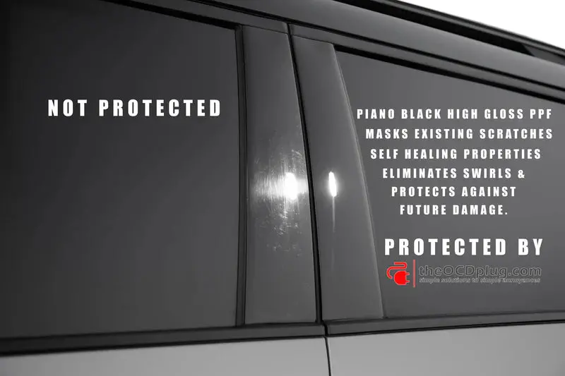 2021-2024 Toyota Highlander | (4 Piece B) Pillars | Gloss Black Ppf/ Colored Vinyl | Pillar Kit 1