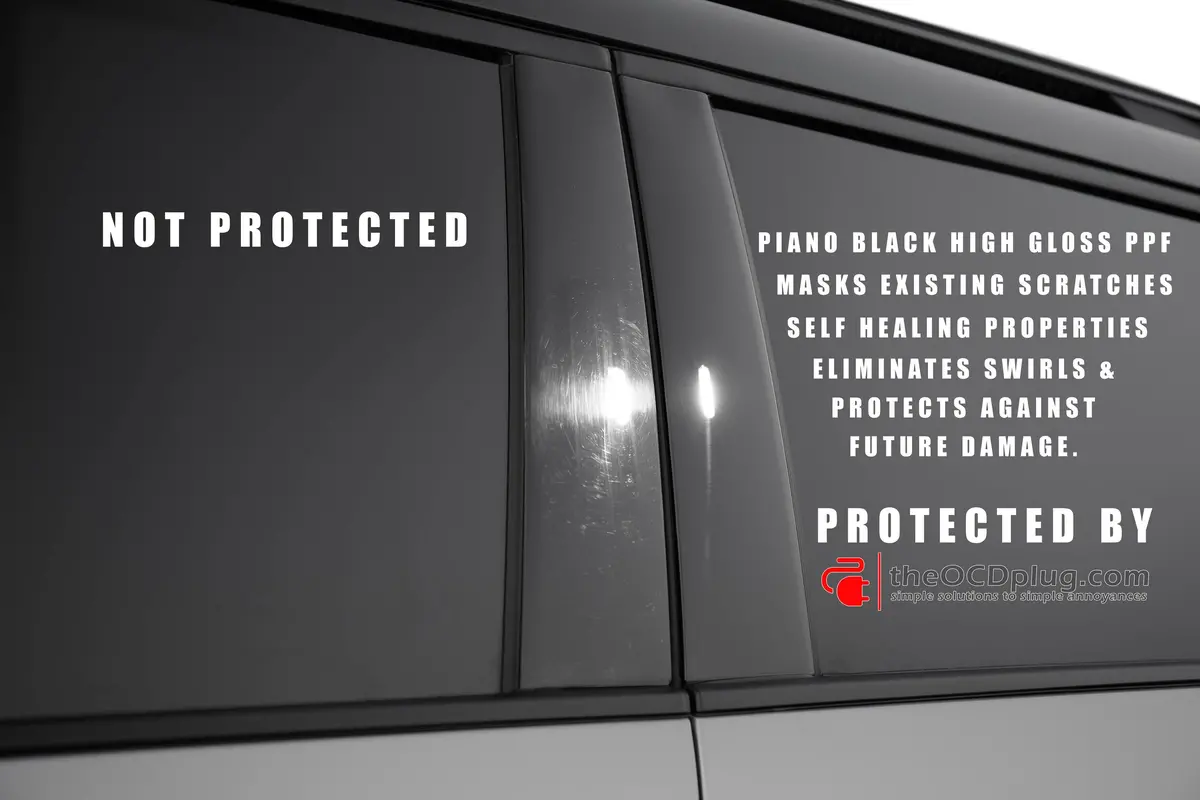 2020-2024 Lincoln Aviator | A/B/C/D Available | Gloss Black Ppf | Pillar Protector Kit 1