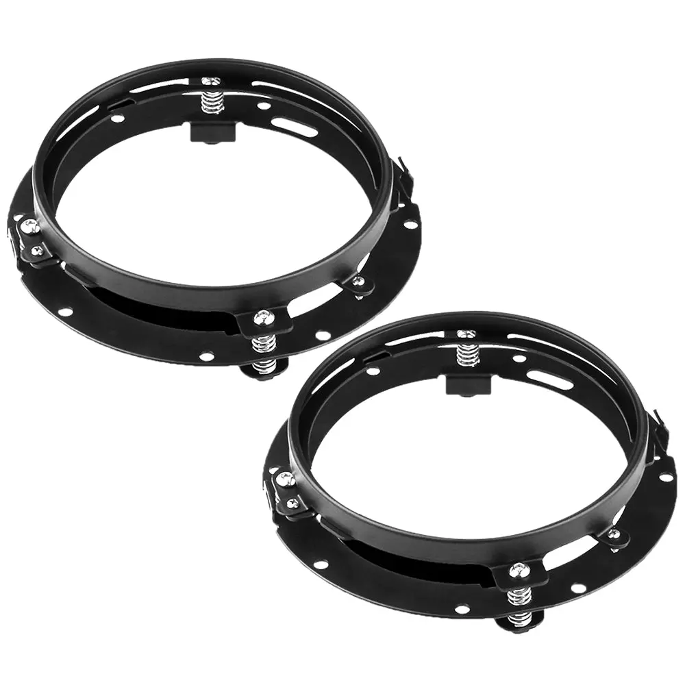7 Inch Round Led Headlight Mounting Brackets-Black/Chrome 2